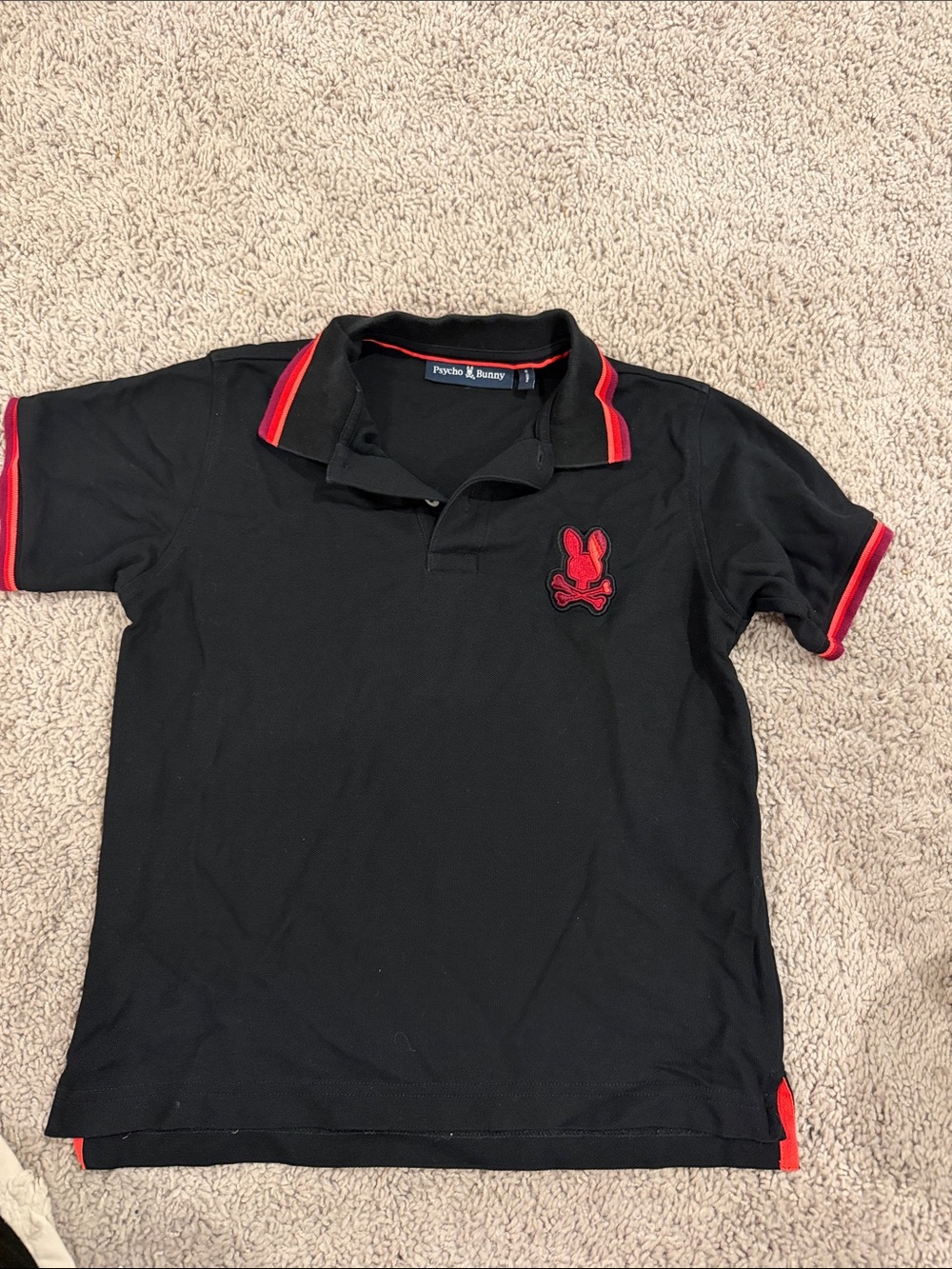 Psycho Bunny Black Polo with Red Trim